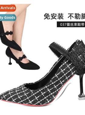High-heeled shoes sexy lace lazy free inati anti-drop heel p
