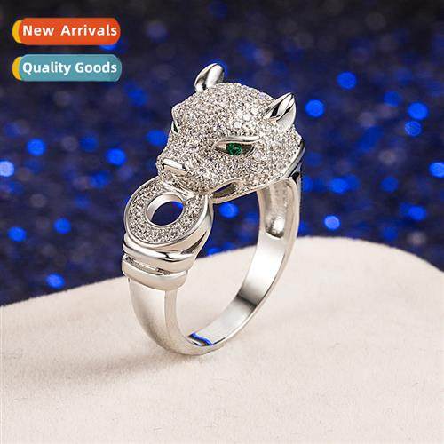 Leopard head ring female persaly temperament      wh diamd e