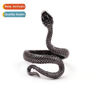 Europe and  Uned States exaggerated retro snake ring gun bla