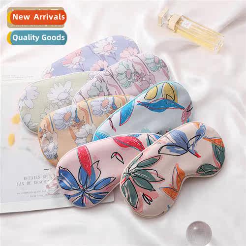 Double-sided printed eye mask light simulati silk blackout a