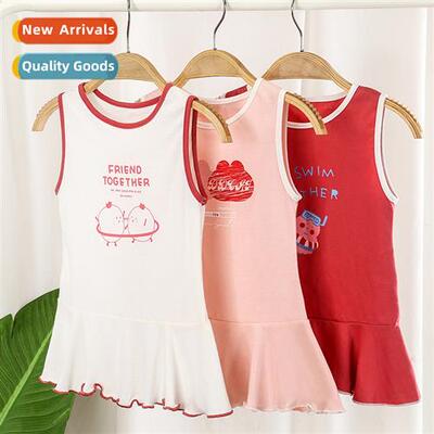 2023 summer new girls cott undershirt dress e- dress in smal