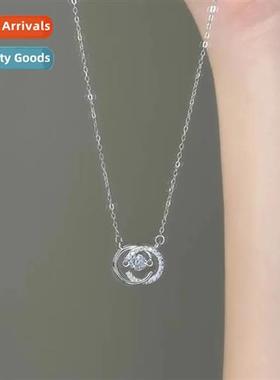 Double C beating heart necklace women hundred wh light luxur