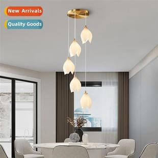 duplex villa Scinavian light rotati Staircase luxury chelier