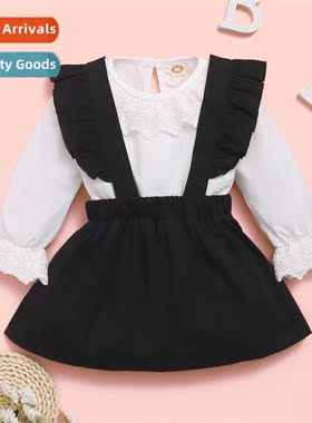 Girls spring  autumn  2021 new fashi solid color lg-sleeved