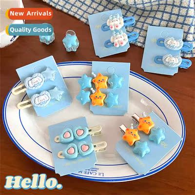 Cute carto star bear puppy  accessories  clips teenage girls