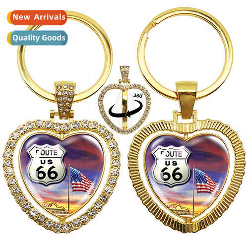 Persalised art new route 66 motorbike car double-sided love