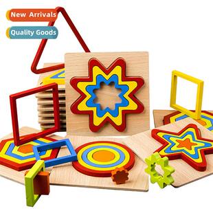 Childrens educatial shape puzzle night market early childhoo