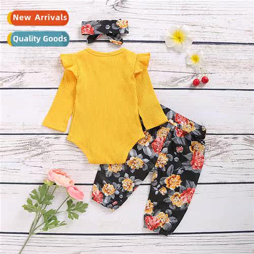 2020 New n Solid Color Lg Sleeve Top + Floral Pants