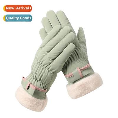Winter ski gloves female padded thickened outdoor riding tou