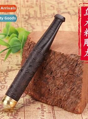 Mens Cigarette Filter Pipe Salwood Flat Carved Drag Large Co