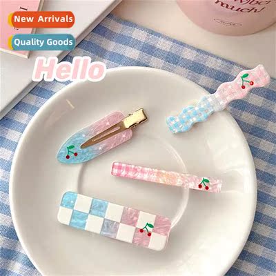 Blue  pink gradient checkerboard grid  clips sweet girl matc
