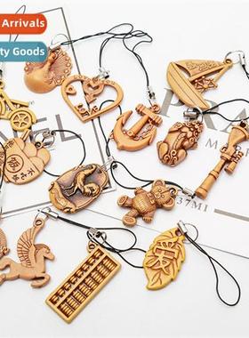 Taobao gifts imati wood small pendant phe chain couple key r