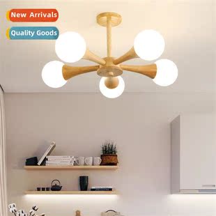 wood small log style dini chelier solid room Japanese living