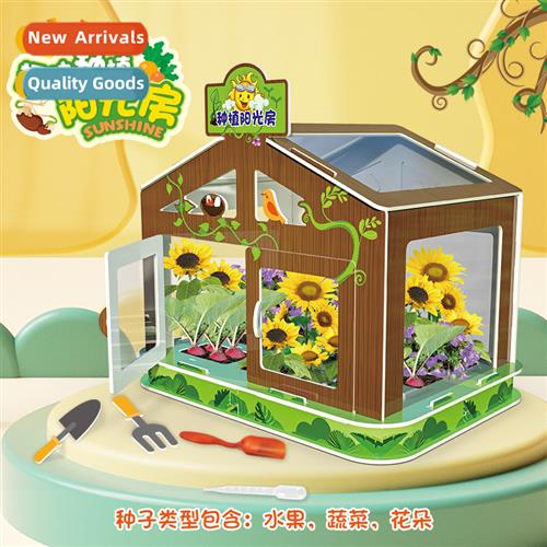 Childrens science educati toys planting mini sunroom DIY pot