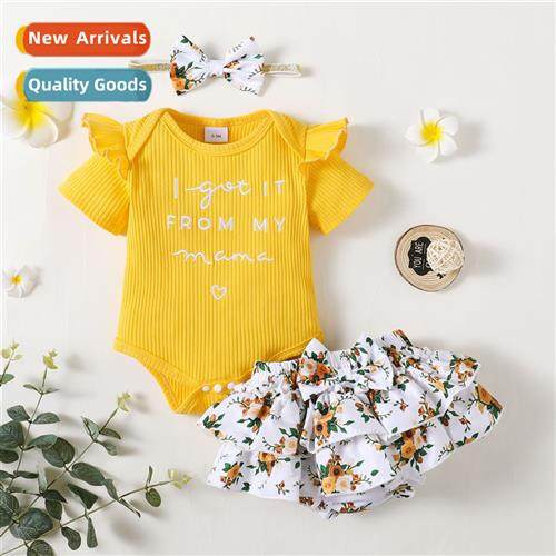 Girls spring  fall  2022 new n letters printed short-sleeved