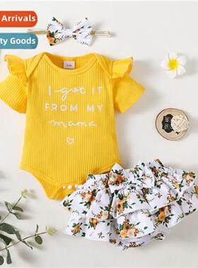 Girls spring  fall  2022 new n letters printed short-sleeved