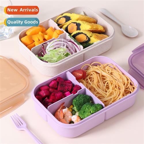 Wheat Straw Bento Box Separate Lunch Box Microwave Heating S