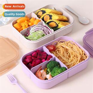 Wheat Straw Bento Box Separate Lunch Box Microwave Heating S