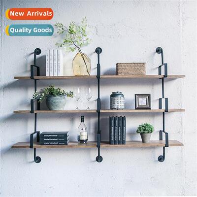 Wall Shelf Industrial Wind Pipe Ir Wall Mounted Multi-Layer