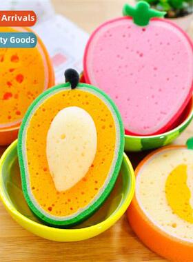 New fru-shaped thickened spge dishwashing wipe cleaning clot