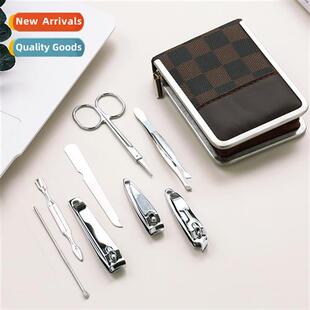 Zipper Bag Lear Case Nine Piece Manicure Tools Set Nail Clip