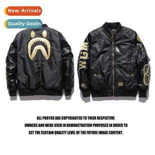 gold tide baseball Japanese jacket embroidery black lear