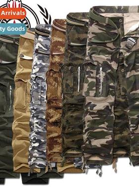 New spring work pants large size casual pants mens multi-poc