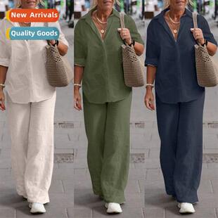 aut spring shirt sleeved lapel 2023 women two Womens