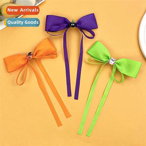 Halloween candy coloured pumpkin ghost bow ribb hair clips f