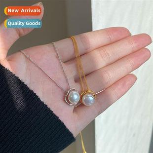 Pearl necklace female ins simple niche light luxury high ne