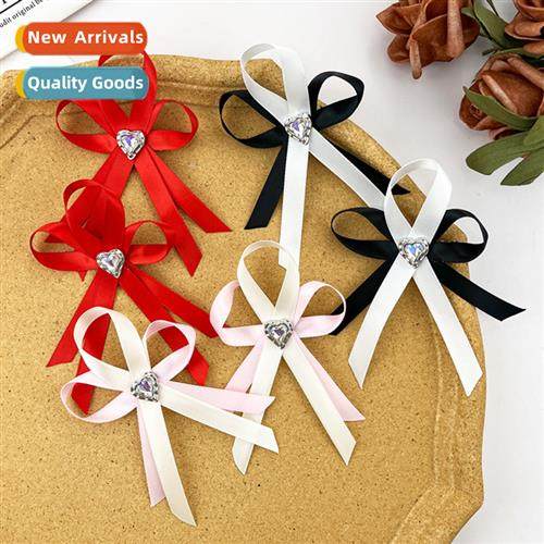 Mori ins girls bow love heart hair clips sweet and lovely fa