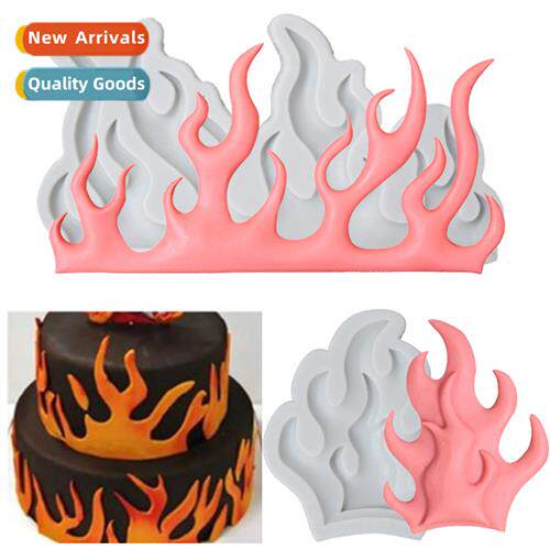 New Fire Flame Fdant Silice Mould ins Edge Flame Cake Surrou