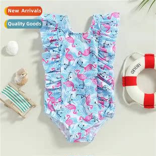 Ruffle One Spa Bikini Beac Triangle Printed Girl Girls Baby