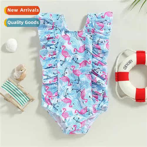 Girls Bikini Printed Ruffle One- Baby Girl Triangle Spa Beac