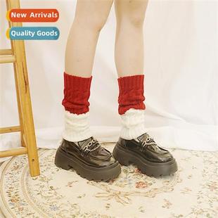 knted sockliner warm color winter splicing and Two autumn