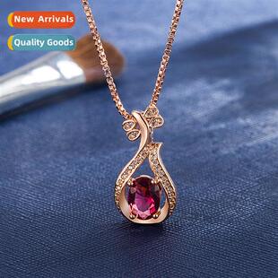 pipa ruby necklace female plating fashi gold rose