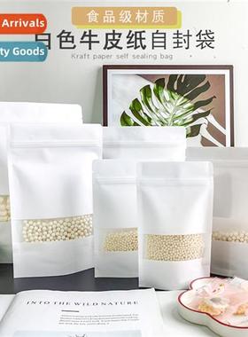 HD open window whe kraft paper bags st-up self-sealing bags