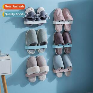 Wall Mounted Folding Shoe Rack Nail-free Slipper Rack Househ