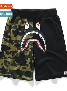 2019 summer tide new shark head cott terry five-minute short