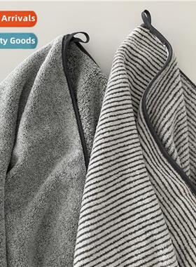ins simple salt cold wind home gray striped bath towel can w