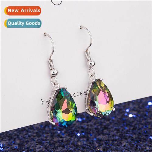 colorful ste drop earrings female retro drop-shaped rainbow