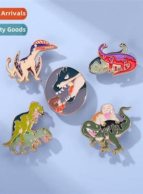 Creative retro colorful carto animals dinosaur series persal