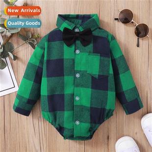 printe spring plaid cute boy new 2021 fall baby ins