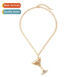 alloy necklace splicing retr glass zinc wine Simple diamd
