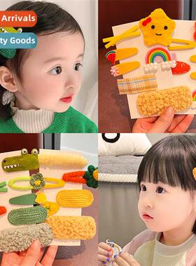 2022 new girls red New Years headdress childrens  clips do n