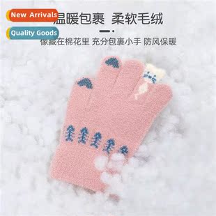 Winter warm gloves kids spl finger gloves baby knted touch s