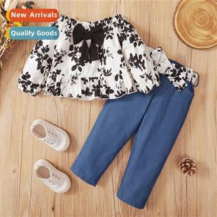 printing autumn top sleeved new 2022 spring Girls