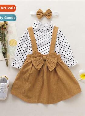 Girls spring  autumn  2020 new n lg-sleeved polka dot top +