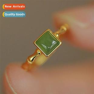Hetian jasper ring Falling fashi bamboo female pers green