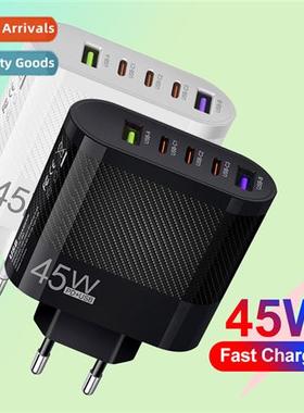 3.5A 3 Type-c+2USB Cell Phe Charger Multi-Port Charging Head